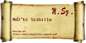 Mühl Szibilla névjegykártya